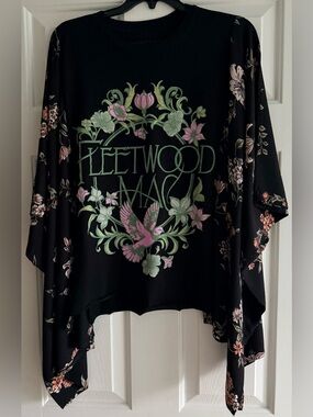 Upcycled Custom Fleetwood Mac Poncho OSFM